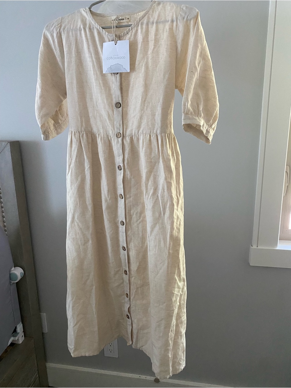 Cottonwood Linen cotton blend Button-Front Midi Dress - Picture 7 of 7